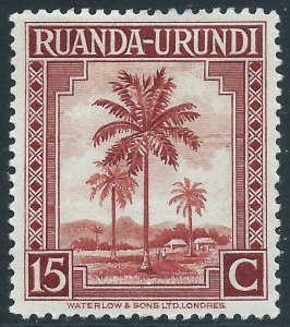 Ruanda Urundi, Sc #70, 15c MH