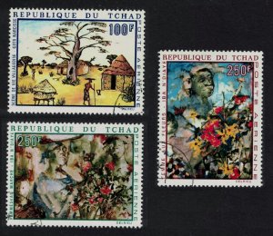 Chad African Paintings 3v 1970 CTO SG#296-298