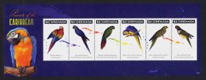 Grenada Sc# 3816 MNH Parrots of the Caribbean (M/S)