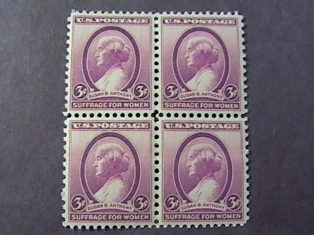 U.S.# 784-MINT NEVER/HINGED--BLOCK OF 4----SUSAN B. ANTHONY---1936
