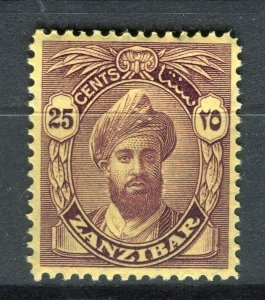 ZANZIBAR; 1926 early Sultan issue Mint hinged 25c. value