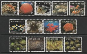 1994 Singapore -Sc 674-684A - 13 singles - MNH VF - Marine Life