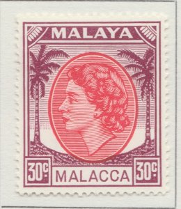 1955 British Protectorate MALACCA 30c MH* Stamp A29P12F31887-