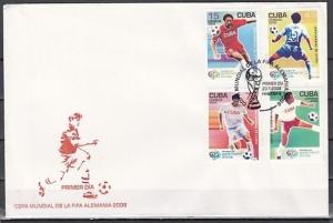 Cuba, Scott cat. 4596 A-D. World Cup Soccer issue. First day cover.