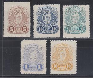 Argentina, Salta, Ley de Multas, Forbin 56/64 mint 1913 Fiscals, 5 different