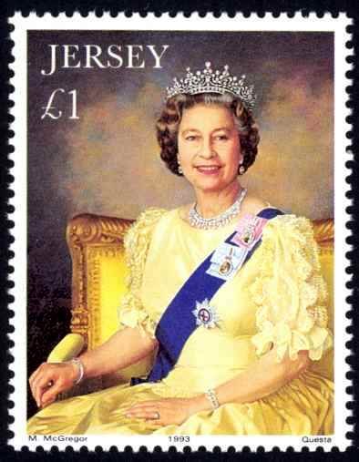 Jersey 1993- £1 Royal Arms QE II, MNH single # 505