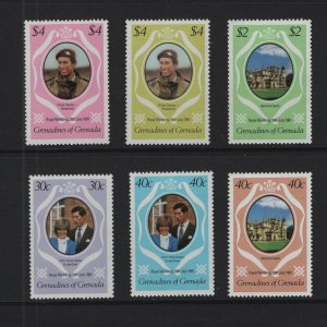 Grenada grenadines  #440-442 + sheet stamps  MNH  1981  Royal wedding