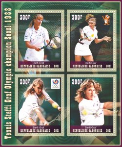 Stamps. Sports.Tennis Steffi Graf 2021 year 1+1 sheets perf Djibouti