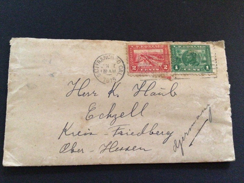 United States San Francisco 1915 to Germany letter stamps postal Cover Ref 62308