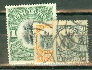 JP: Tanganyika 11,13,16,18-9,22,24,26 mint; 10-15,21,23 used CV $140; scan sh...