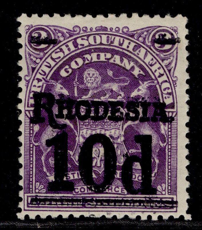 RHODESIA EDVII SG117, 10d on 3s deep violet, M MINT. Cat £20.