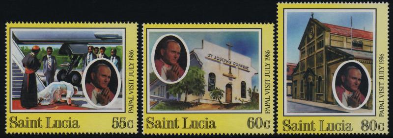 St Lucia 835-8 MNH Visit of Pope John Paul II