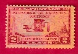 US SCOTT#649 1928 2c AERONAUTICS CONFERENCE - MNG/H