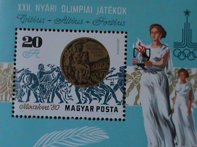 ​HUNGARY-1980-22ND OLYMPIC GAMES-MOSCOW'80 -MNH-S/S VERY FINE-LAST ONE