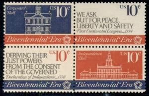 #1543-6 10¢ CONTINENTAL CONGRESS LOT OF 100 MINT BLOCKS, SPICE UP YOUR MAILINGS!