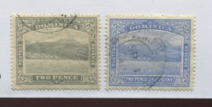 Dominica 1908-09 2d and 2 1/2d used