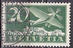 Switzerland C4 1925 Airplane Used pencil marks