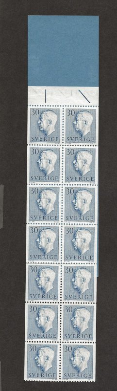 SWEDEN SC# 517a(FACIT H117 A2a FONT) COMP BKLT/20 HINGE ON BACK COVER  FVF/MOG