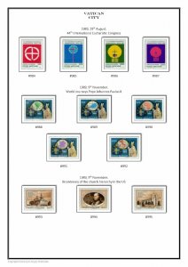 VATICAN CITY 1929 - 2020  PDF (DIGITAL) STAMP  ALBUM PAGES  (209 pages)