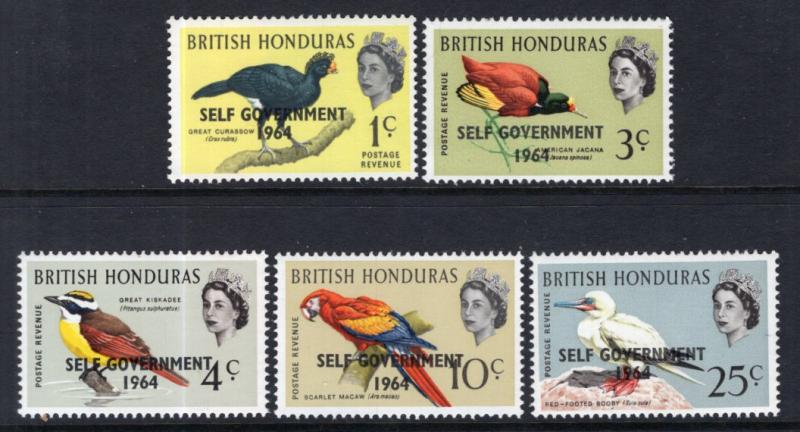 British Honduras 182-186 Birds MNH VF