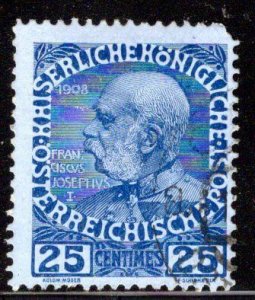 Austrian Offices in Crete #18,  used, short UR corner, CV $3.75