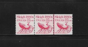 US Stamps: #1900; 5.2c Sleigh 1880s Coil Issue; #2 PNC3; MNH