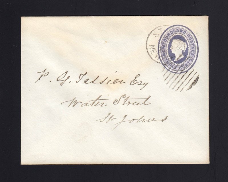 NEWFOUNDLAND: Webb #EN1a 3c Envelope USED 1897