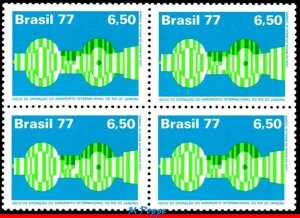 1496 BRAZIL 1977 RIO DE JANEIRO INTL AIRPORT, AVIATION, MI# 1581 C-975 BLOCK MNH