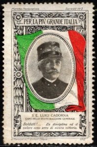 1915 Italy WW I Poster Stamp For The Greater Italy Marshall H. E. Luigi Cadorna