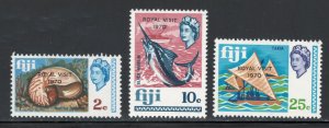 Fiji 1970 Royal Visit Overprints Scott # 286 - 288 MH