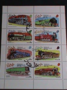 ​GRATE BRITAIN-DUYFAR-1974-CENTENARY OF WINSTON CHURCHILL-TRAIN CT0-SHEET-VF