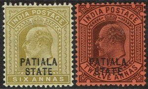 PATIALA 1903 KEVII 6A AND 12A