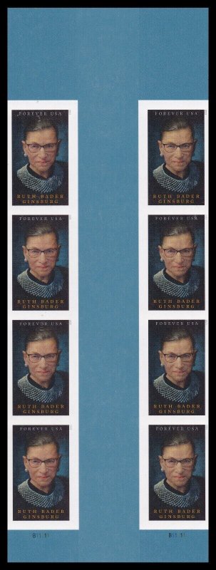 US 5821a Ruth Bader Ginsburg imperf NDC vert gutter block 8 MNH 2023