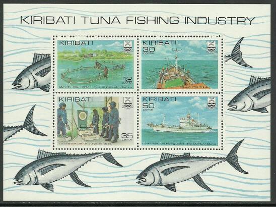 Kiribati #383a MNH S/Sheet, Tuna Fishing