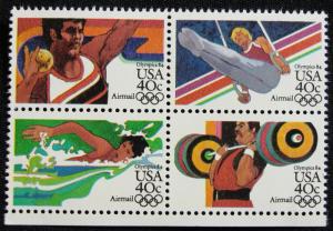 US #C109-C112 MNH Block of 4, Olympics, SCV $4.00 L10