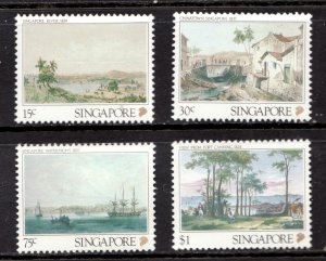 Rare : 1990 Singapore Sc #559-62 Lithographs of the 19th Century - MNH Cv$7.15