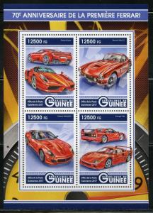 GUINEA 2017  70th  ANNIVERSARY  OF THE FIRST FERRARI SHEET  MINT NH