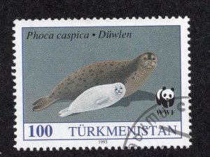 Turkmenistan 1993 100r WWF Seals, Scott 37 used, value = $1.05