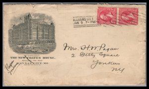 US 1898 Advertising Cover New Coats House Kansas City Mo. to Yonkers NY