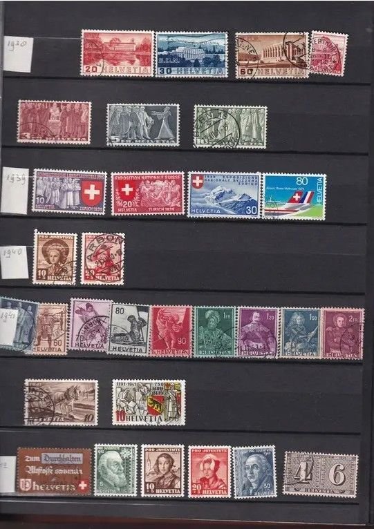 Switzerland lot of 870+ different used stamps from 1862 to 1997 (no album)