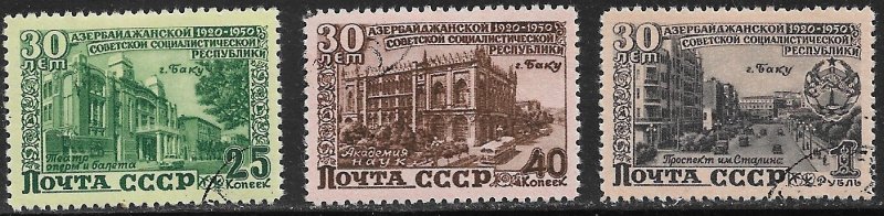 RUSSIA USSR 1950 AZERBAIJAN SSR Set Sc 1474-1476 CTO Used