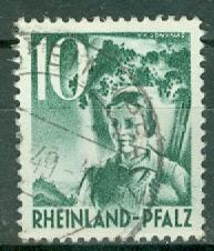 Germany - French Occupation - Rhine Palatinate - Scott 6N34