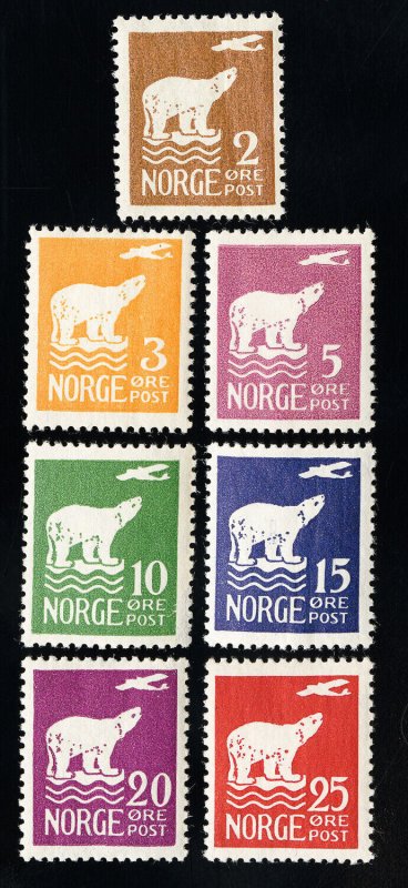 Norway Stamps # 104-10 MNH XF Scott Value $150.00