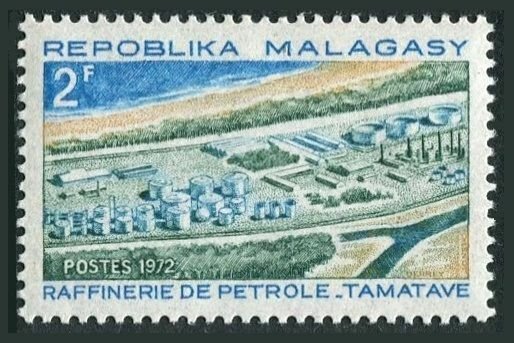 Malagasy 475 two stamps,MNH.Michel 661. Oil Refinery, Tamatave, 1972.