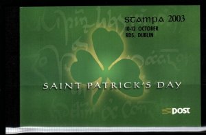 IRELAND SGSP1 2003 ST PATRICKS DAY €8 PREMIUM BOOKLET O/P STAMPA MNH