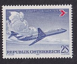 Austria   #941  MNH   1973   MNH  aircraft  airmail service  Douglas DC-9