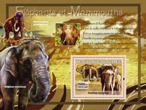 GUINEA - 2007 - Elephants & Mammoths - Perf Souv Sheet - Mint Never Hinged