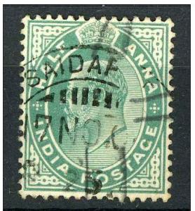 India 1902 - Scott 61 used - 1/2a , King Edward VII 