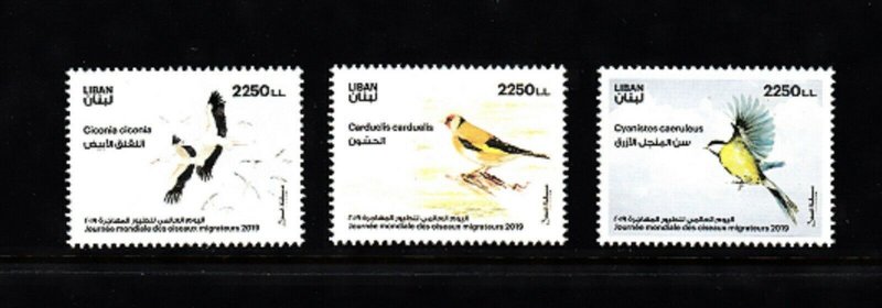 LEBANON-LIBAN MNH SC# 807-809 - MIGRANT BIRDS DAY 2019