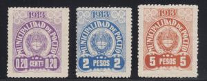 Argentina, San Juan, Pocito. 1913 Municipal Tax Revenues, 3 diff